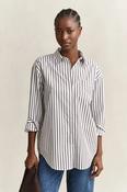 Gant Striped Classic Poplin Shirt in Deep Brown image