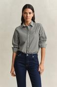 Gant Striped Classic Poplin Shirt in Mossy Green image