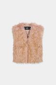 Luisa Cerano Boho Vest in Fur Look in Multi image