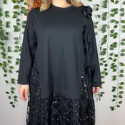 Black dress with roses