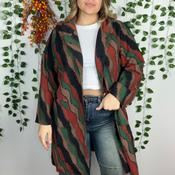 Multicolor Abstract Striped Longline Jacket image