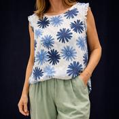 White and blue floral jumper