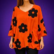 Orange floral top