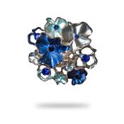 Deep Sapphire Floral Brooch image