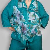 Teal Floral Jacket image
