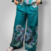 Teal Floral Trousers image
