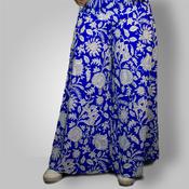 Royal Blue Floral Wide-Leg Pants image