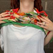 Vibrant Watercolor Floral Scarf