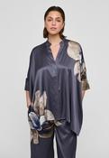 Dea Kudibal Mandy draped flower print grey top image