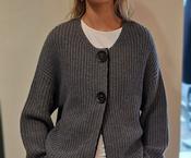Isik Ozgur 2634-03 CARDI Leather button cardigan