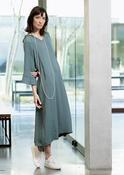 Ania Schierholt KL3290/37  hooded flowing midi dress in teal/pine image
