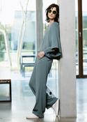Ania Schierholt BL3221/37  cutout sleeve top in teal/pine image