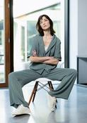 Ania Schierholt BL3232/37 hooded top in teal/pine image