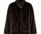 Rosso35 Faux Fur Reversible Waterproof Jacket – Brown/Black image