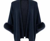 Estheme Faux Fur Cape - Black