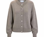 Hemisphere - Round Neck Cardigan - Mushroom