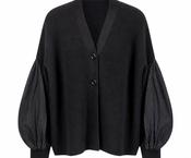 MeiMeiJ Taffeta Cardi - Black
