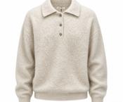 Soft Goat Brushed Cashmere Polo - Chalk image
