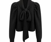 Psophia Bow Cardigan - Black