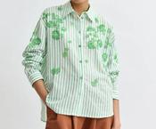 Essentiel Antwerp Julieta Beaded strip appliqué shirt green image