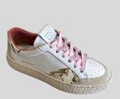 Stokton Blaze white/pink trainer with sparkle laces image