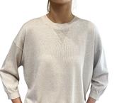 Peserico A99057F12 knit in beige with lurex and metallic trim