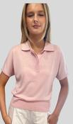 Estheme JF6S025S collar polo knit short sleeve pink image