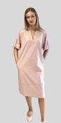 Peserico A02513 galzed cotton dress with metallic details dusty pink image