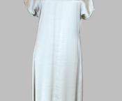 Peserico A02210 long shift dress in oyster with metallic trim image