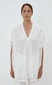 MeiMeiJ M5PV02 long mesh relaxed fit tunic white