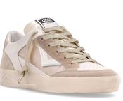 4B12 Kyle D101 wedge runner beige and gold suede detail