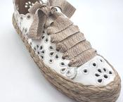 Pedro Garcia Pascal lazer embroidered hessian sole trainers