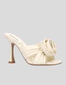 Lola Cruz 101Z14BK Lotta leather rosette mules