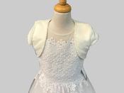 Satin Cropped Pearl and Crystal Communion Jacket