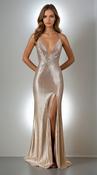 Rhinestone Dress Gold