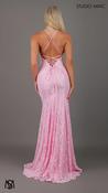gold and light pink dress Baltic Born Womens Muse Sequin Maxi Dress | Rose Gold