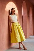 LUNATICA MILANO LUNA BR MIDI SKIRT IN BRIGHT YELLOW image