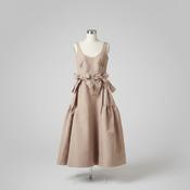 THE 2ND SKIN STRAPPY TAFFETA DRESS WITH BOWS IN TAN image