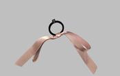 JENNIFER OUELLETTE LARGE SATIN BOW HAIR TIE IN MISTY ROSE