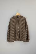 CLARAMONTE DELICE BLOUSE IN RICH BROWN STRIPE image