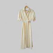 MANTU SHORT SLEEVE WRAP DRESS IN BUTTERCUP image