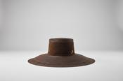 CATARZI DARK BROWN STRAW WIDE BRIM HAT image