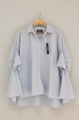 GALLEGO DESPORTES SHORT SLEEVE SHIRT WITH GATHERED ARMHOLES IN BLUE/WHITE STRIPE image