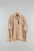 GALLEGO DESPORTES SHIRT WITH GATHERED ARMHOLES IN BROWN STRIPES image