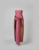 BERNADETTE LINA DRESS | POWDER ROSE / CHESTNUT BROWN image