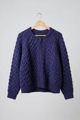 MR MITTENS ZIPPED CABLEKNIT BOMBER | NAVY
