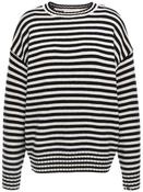 EXTREME CASHMERE No383 LOVELY IN BLACK/OFF WHITE STRIPE