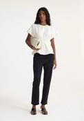 ROHE SCULTURED WAISTED TOP IN CREAM