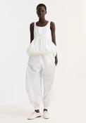 ROHE VOLUMINOUS PEPLUM TOP IN WHITE