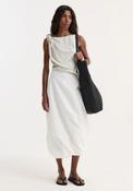 ROHE SILK BLEND DRAPED TOP IN FINE STRIPE image
